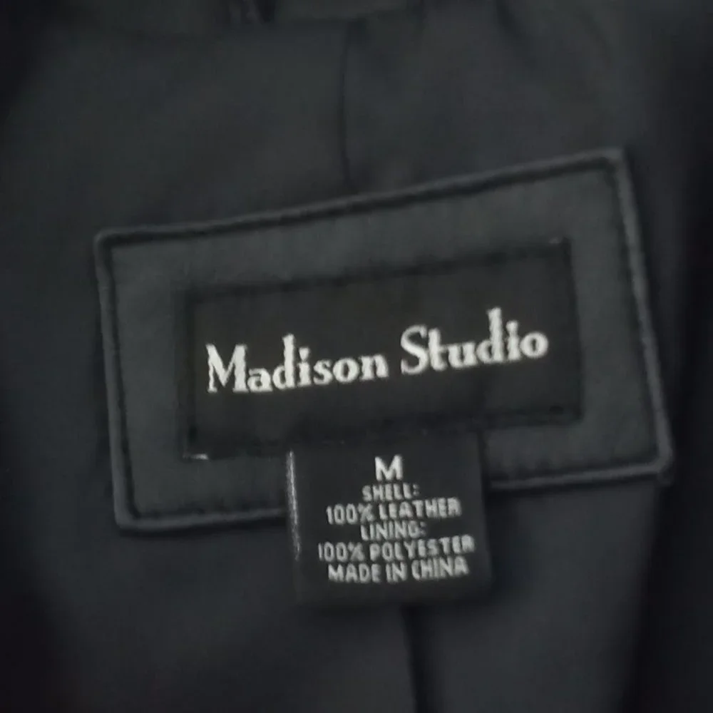 👵EUC MADISON STUDIO leather JACKET